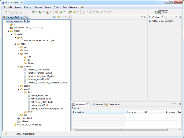 Eclipse with the TFS SDK in a project