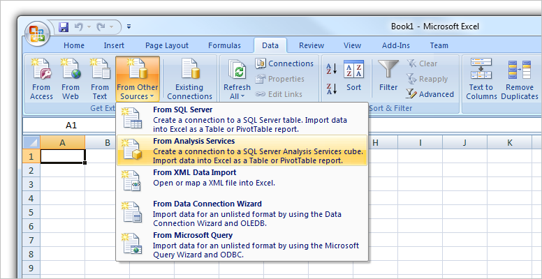 disable excel queries and connections wizard