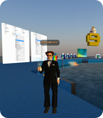 Martin Moore (aka Martin Woodward) on the Microsoft Island in Second Life