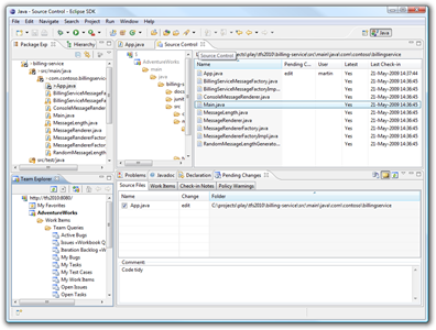 Eclipse 3.4 with Teamprise 3.2.2 talking to TFS 2010 Beta 1