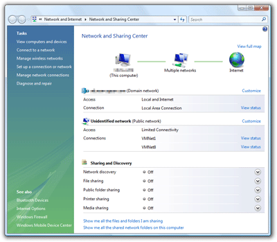 Network and Sharing Center