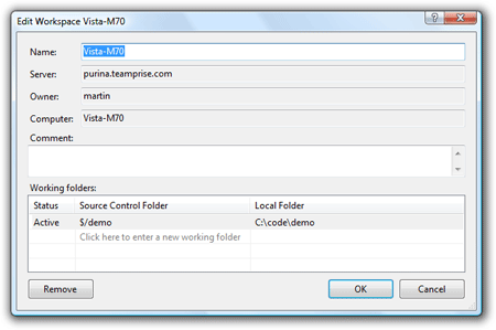Edit working folder dialog in Visual Studio