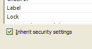 Inherit security settings option