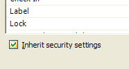 Inherit permissions option - leave alone unless you are really sure!