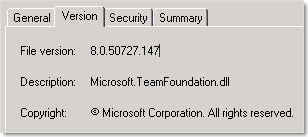 Build 147 of Team Foundation Server, running nicely thanks.