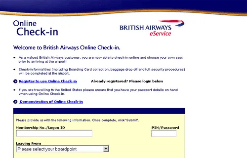 Online Checkin