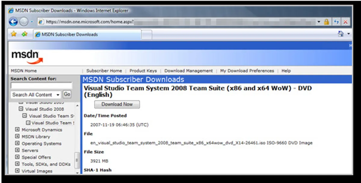 Visual Studio 2008 Team Suite Available on MSDN Downloads