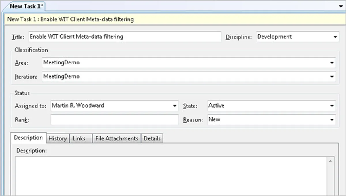 Filtering WIT Client Meta-data