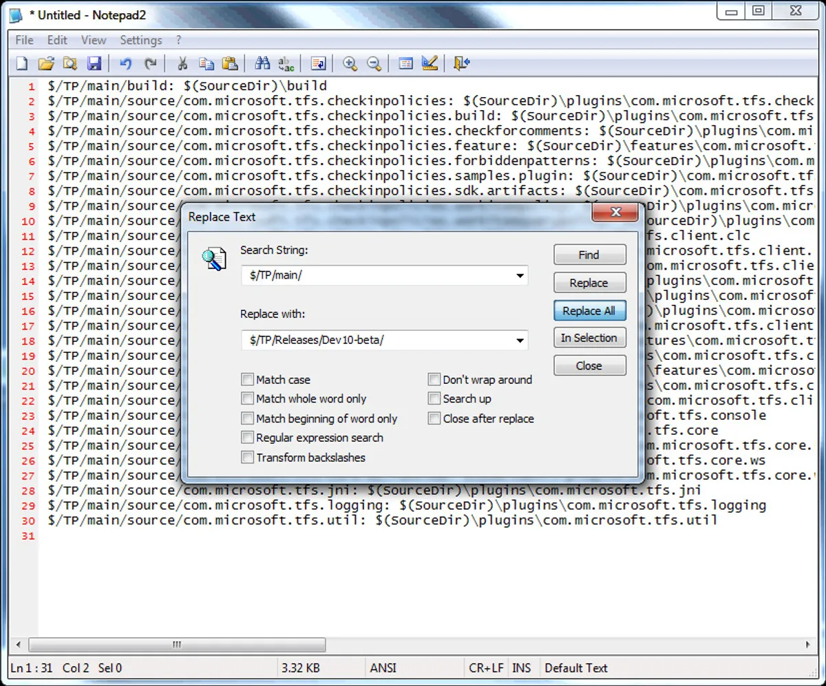 Bulk Editing a Build Definition Workspace Mapping