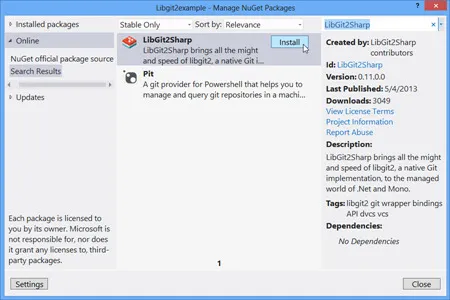 Getting Started with LibGit2Sharp
