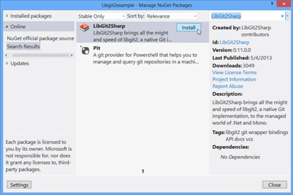 Getting Started with LibGit2Sharp