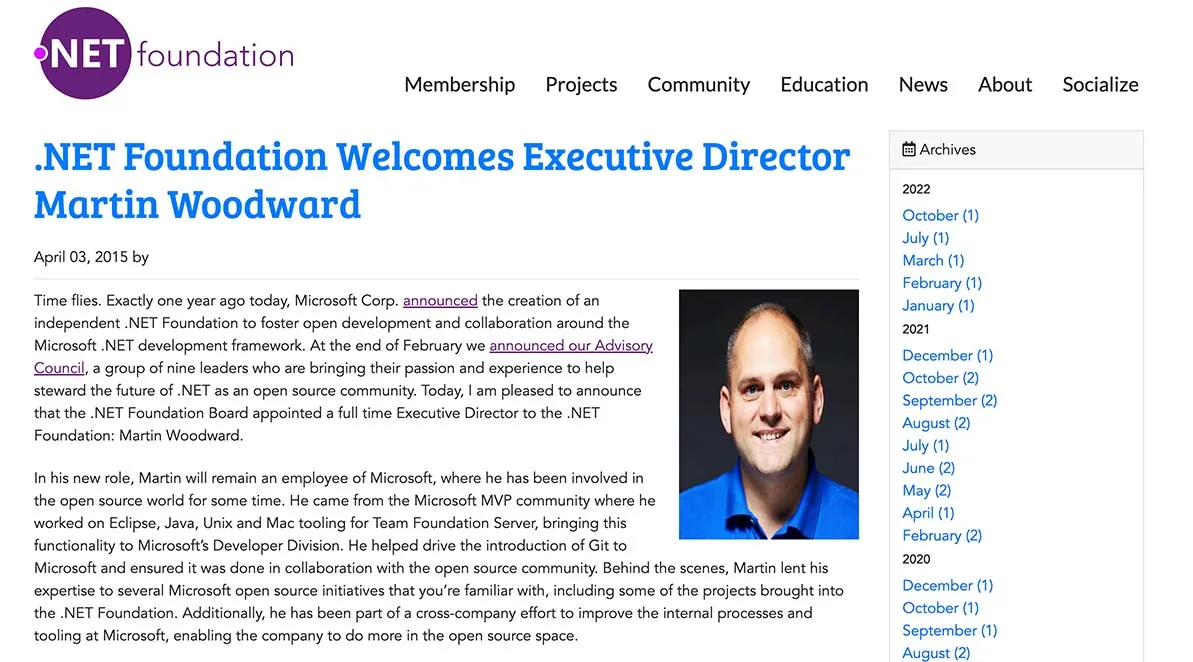 New Gig at the .NET Foundation